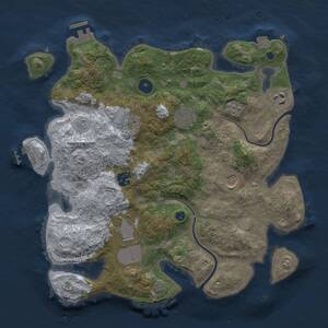 Thumbnail Rust Map: Procedural Map, Size: 3500, Seed: 1807130170, 13 Monuments