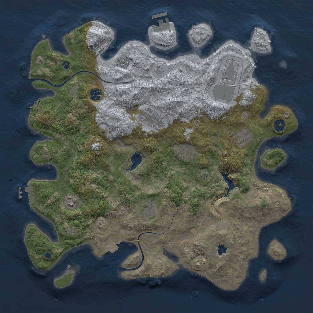 Rust Map: Procedural Map, Size: 4000, Seed: 796227143, 14 Monuments