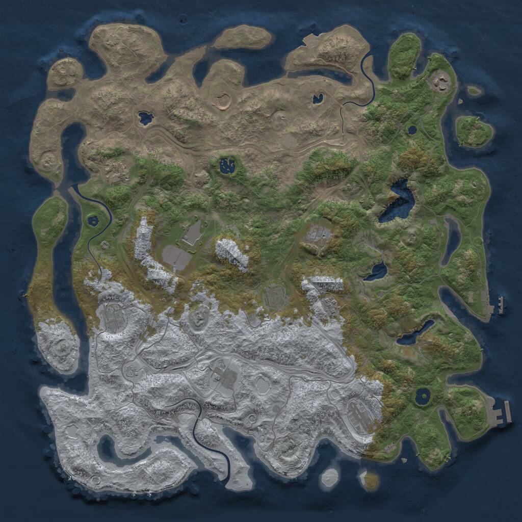 Rust Map: Procedural Map, Size: 4800, Seed: 1524373931, 17 Monuments