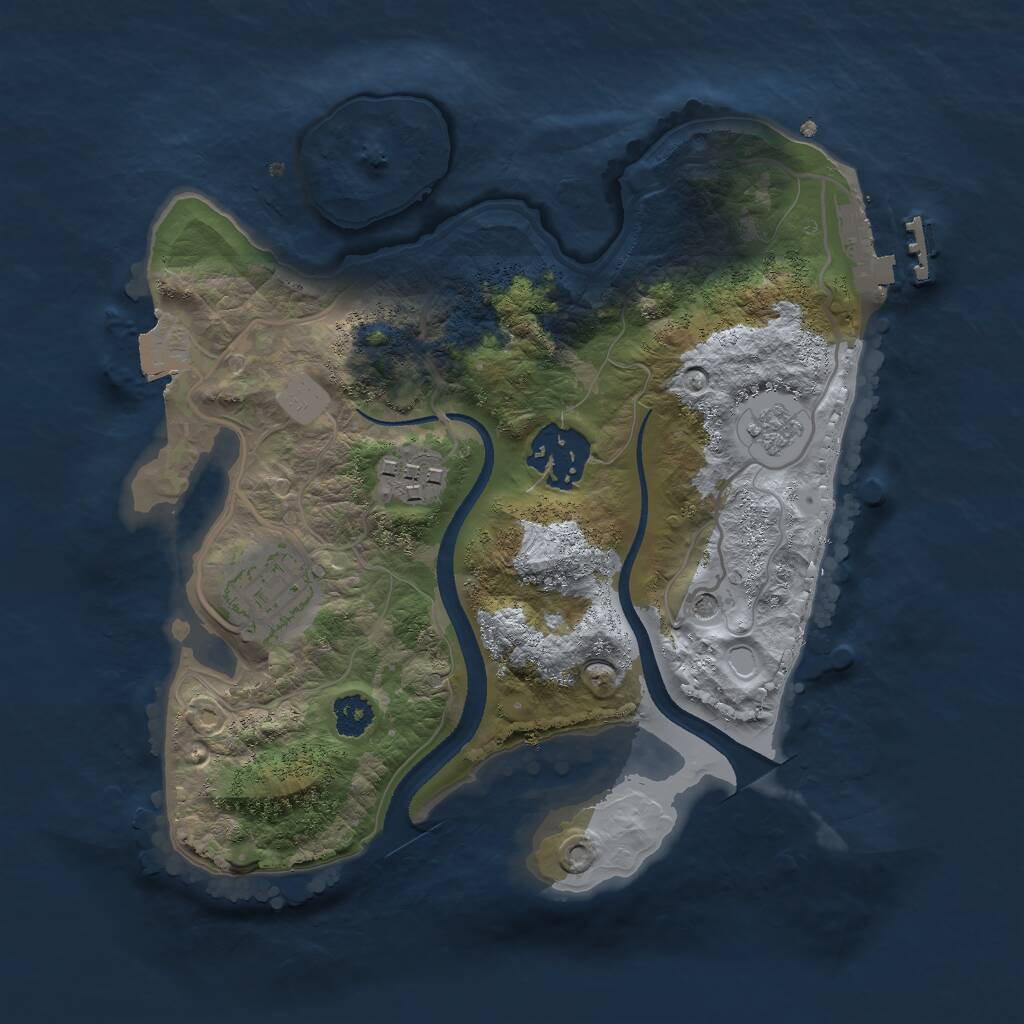 Rust Map: Procedural Map, Size: 2500, Seed: 1530148573, 7 Monuments