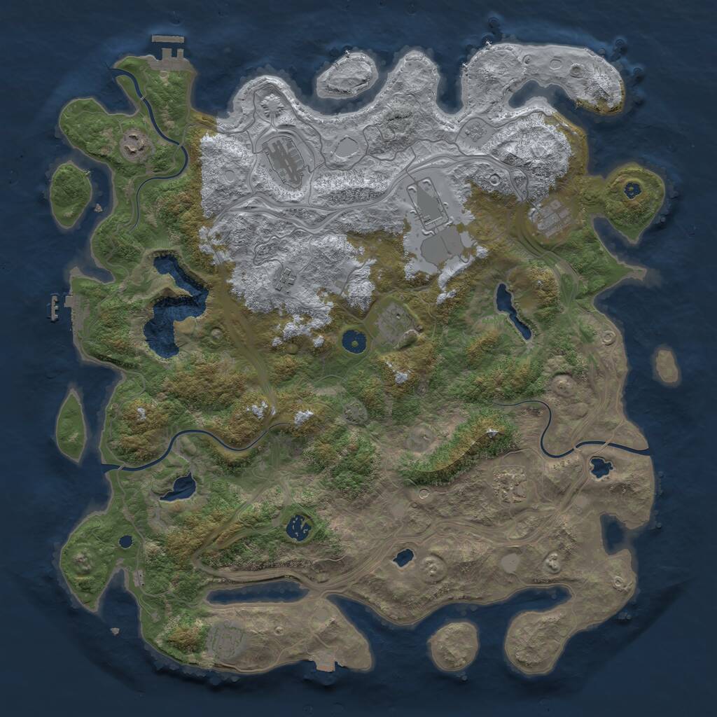 Rust Map: Procedural Map, Size: 4500, Seed: 2074264268, 15 Monuments