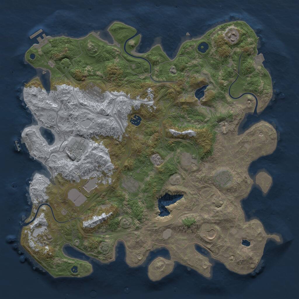 Rust Map: Procedural Map, Size: 4250, Seed: 315557377, 17 Monuments