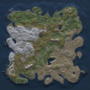 Thumbnail Rust Map: Procedural Map, Size: 4250, Seed: 315557377, 17 Monuments