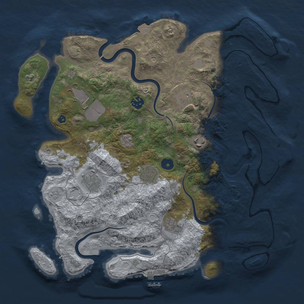 Rust Map: Procedural Map, Size: 3750, Seed: 230408377, 14 Monuments