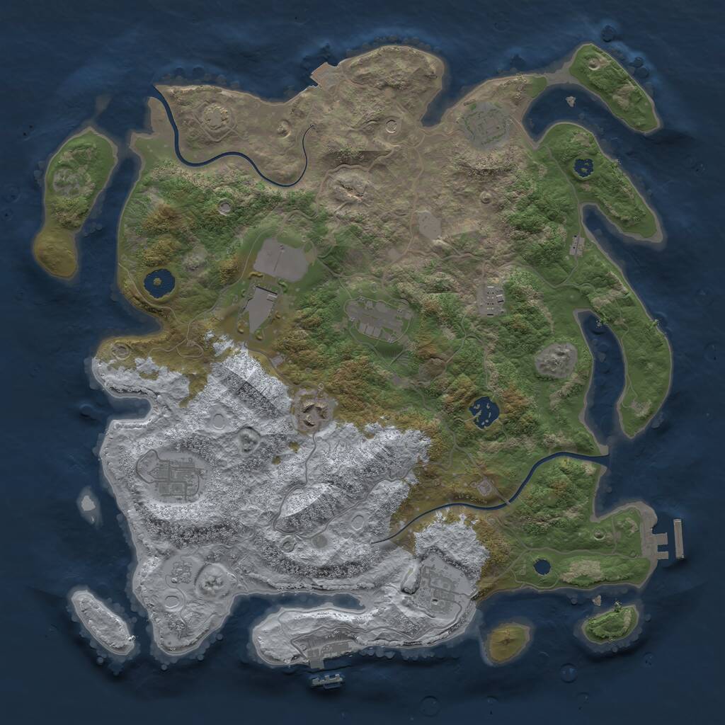 Rust Map: Procedural Map, Size: 3750, Seed: 230408377, 14 Monuments