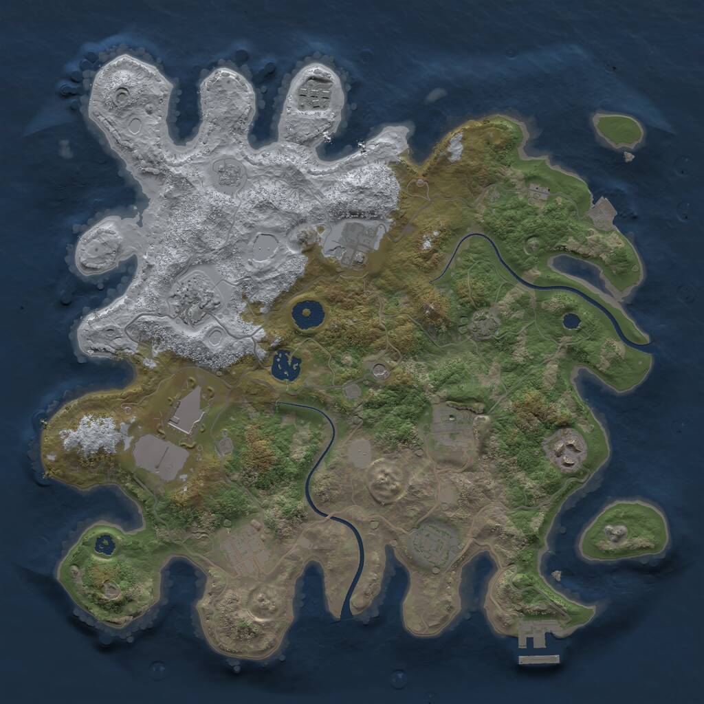 Rust Map: Procedural Map, Size: 3500, Seed: 479785118, 14 Monuments