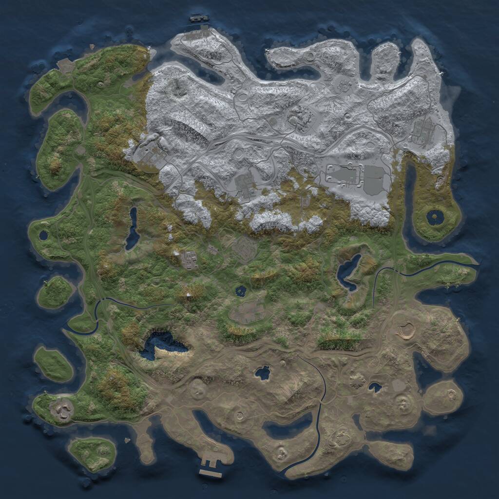 Rust Map: Procedural Map, Size: 4500, Seed: 1422782497, 16 Monuments