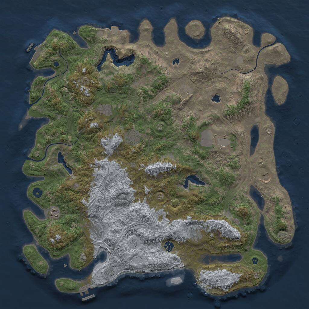 Rust Map: Procedural Map, Size: 4800, Seed: 1900502, 16 Monuments