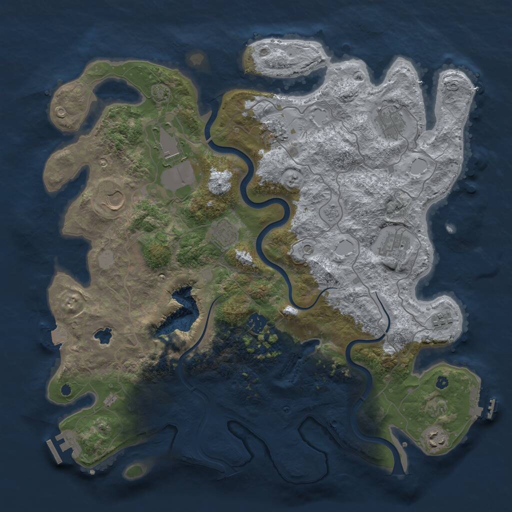 Rust Map: Procedural Map, Size: 4000, Seed: 733294598, 15 Monuments