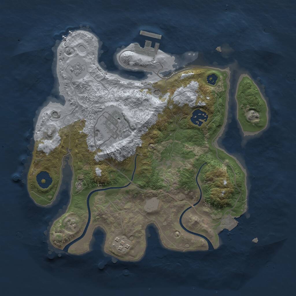 Rust Map: Procedural Map, Size: 2750, Seed: 38492017, 7 Monuments