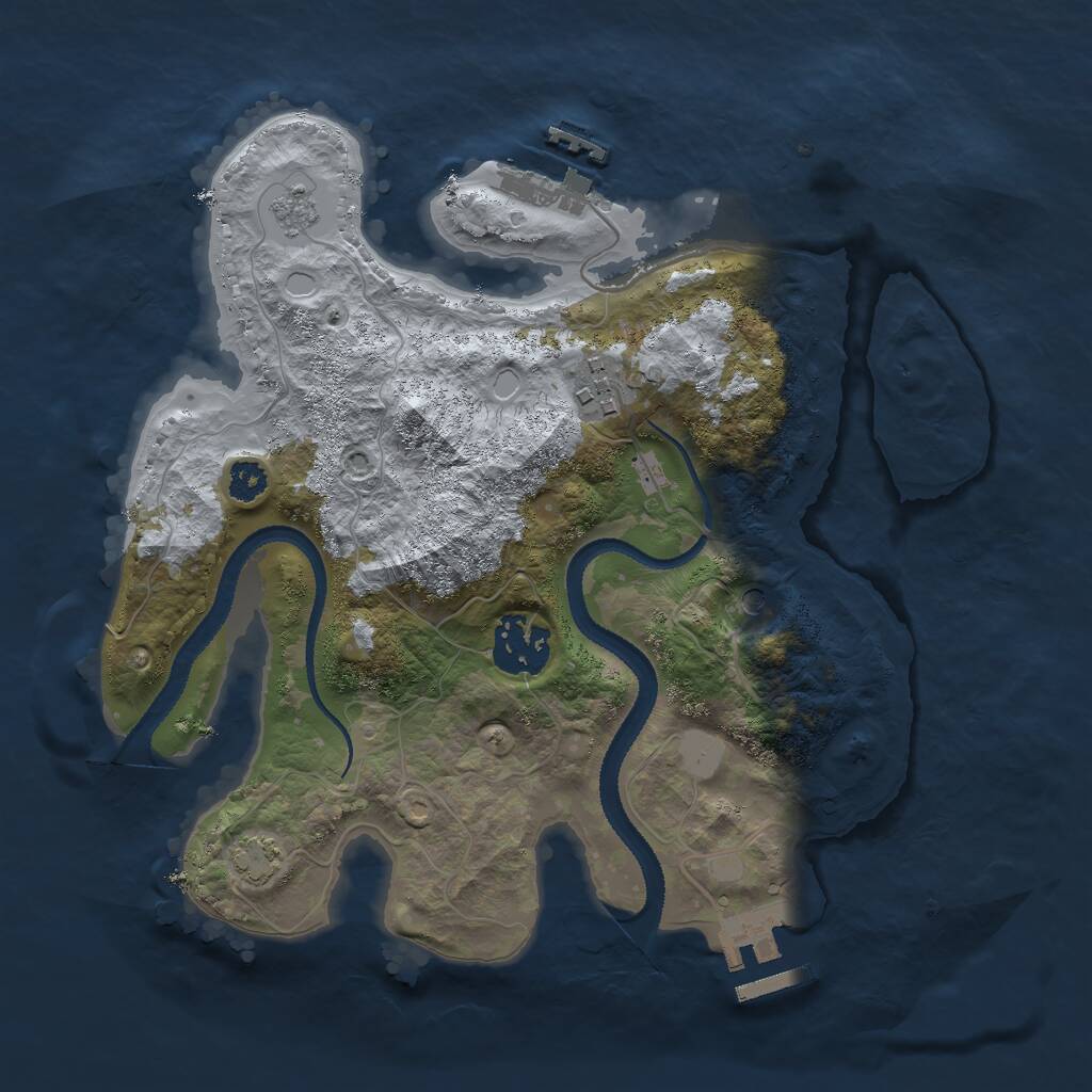 Rust Map: Procedural Map, Size: 2750, Seed: 38492017, 8 Monuments