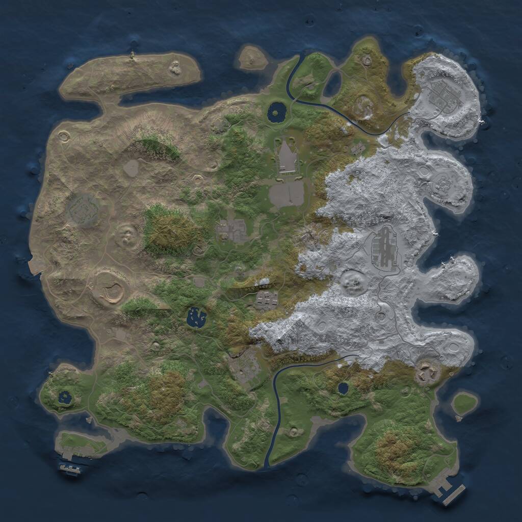 Rust Map: Procedural Map, Size: 3900, Seed: 2548754, 16 Monuments