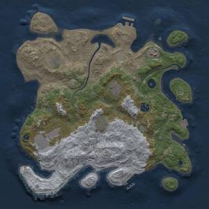 Thumbnail Rust Map: Procedural Map, Size: 3500, Seed: 1674115305, 12 Monuments