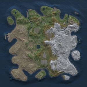 Thumbnail Rust Map: Procedural Map, Size: 3500, Seed: 750753327, 12 Monuments