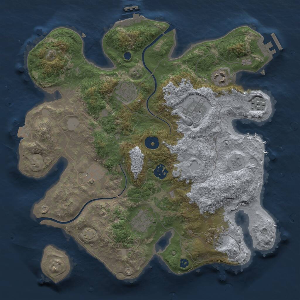 Rust Map: Procedural Map, Size: 3250, Seed: 1589187377, 13 Monuments