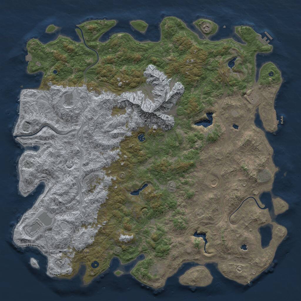 Rust Map: Procedural Map, Size: 6000, Seed: 64058080, 17 Monuments