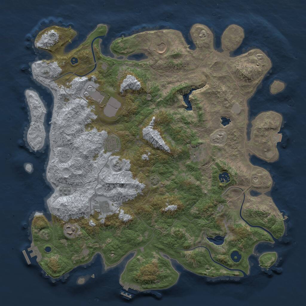 Rust Map: Procedural Map, Size: 4200, Seed: 1264635643, 14 Monuments