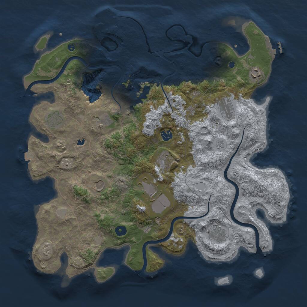 Rust Map: Procedural Map, Size: 4200, Seed: 671668, 16 Monuments