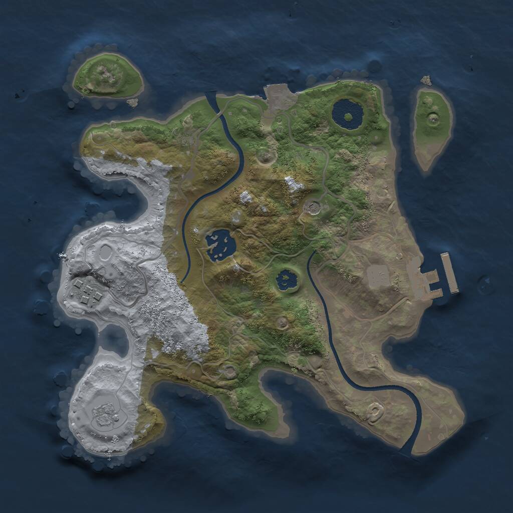 Rust Map: Procedural Map, Size: 2500, Seed: 5254, 6 Monuments