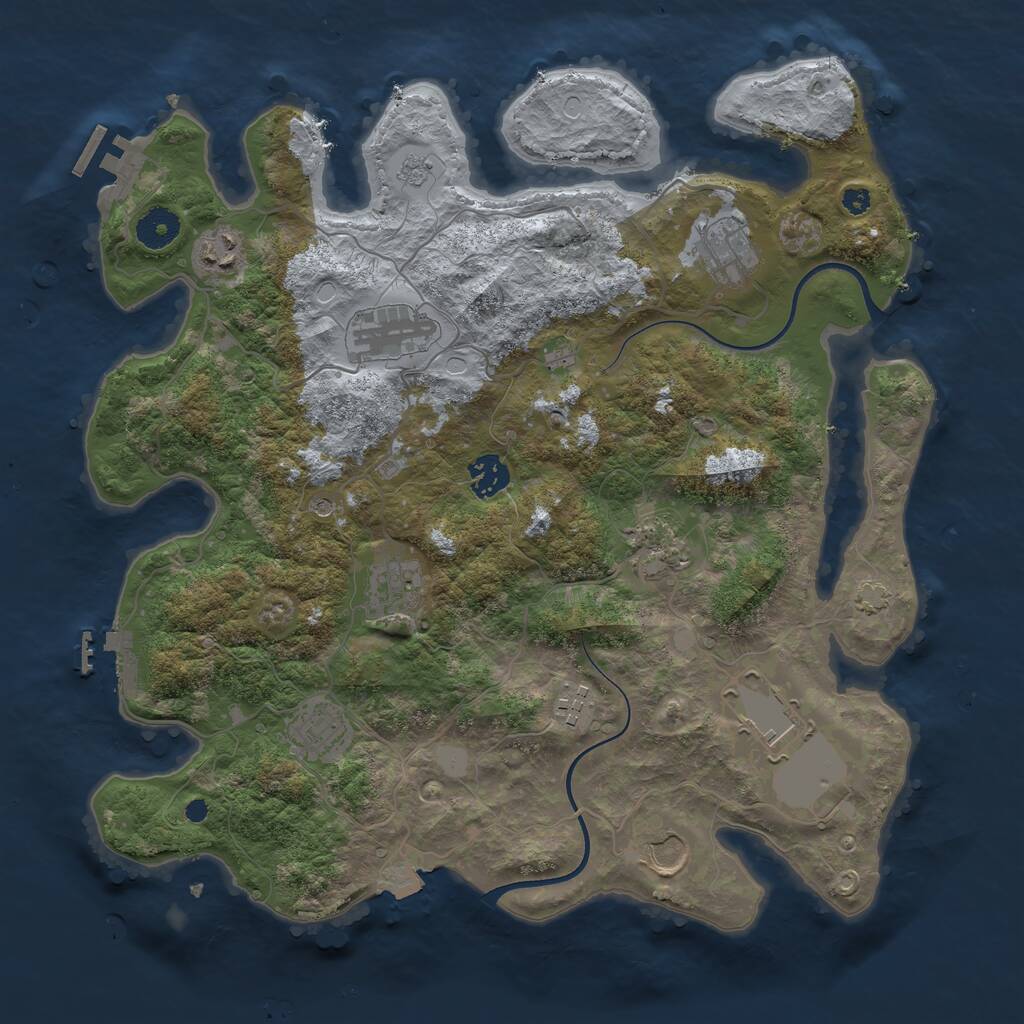 Rust Map: Procedural Map, Size: 3700, Seed: 1597066667, 16 Monuments