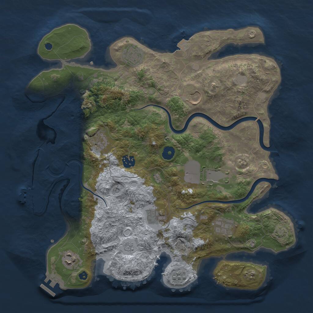 Rust Map: Procedural Map, Size: 3600, Seed: 566, 15 Monuments