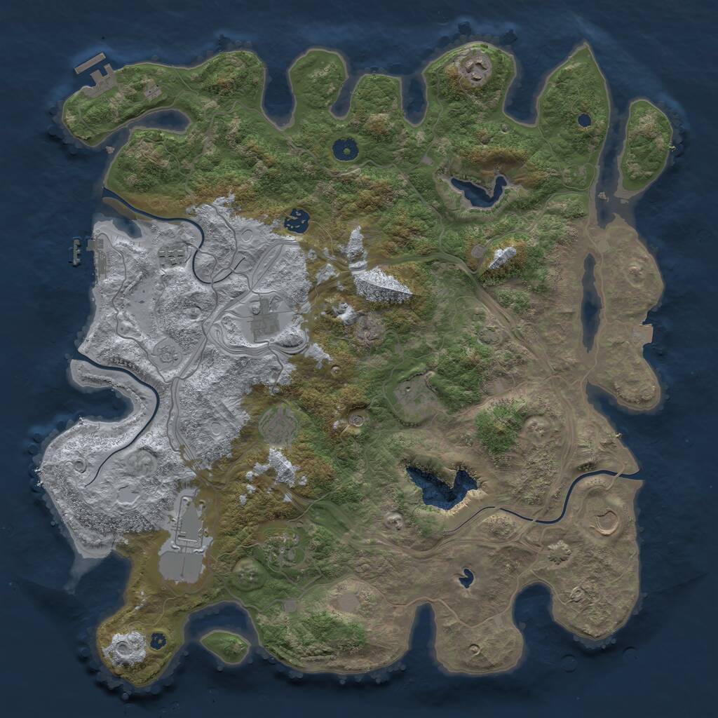 Rust Map: Procedural Map, Size: 4400, Seed: 2024, 15 Monuments