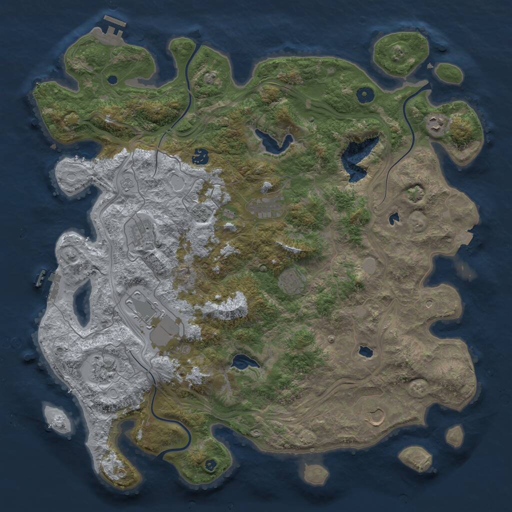 Rust Map: Procedural Map, Size: 4500, Seed: 1627887282, 15 Monuments