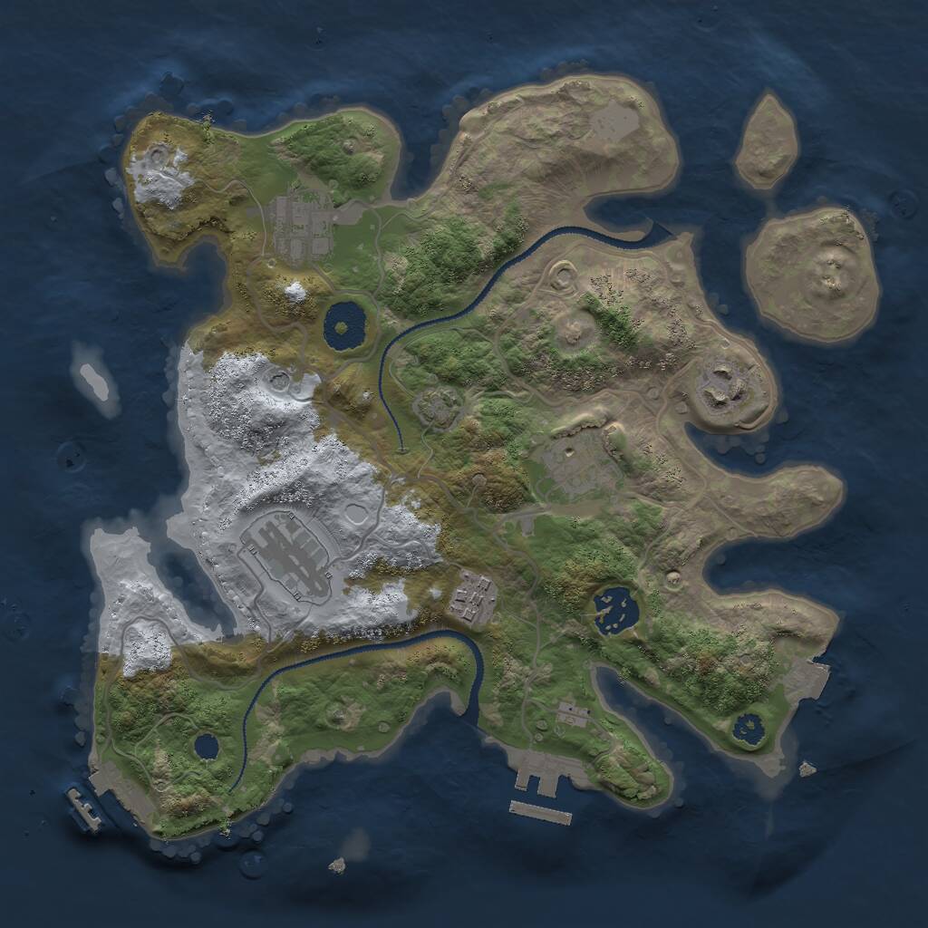 Rust Map: Procedural Map, Size: 3000, Seed: 1525796727, 11 Monuments