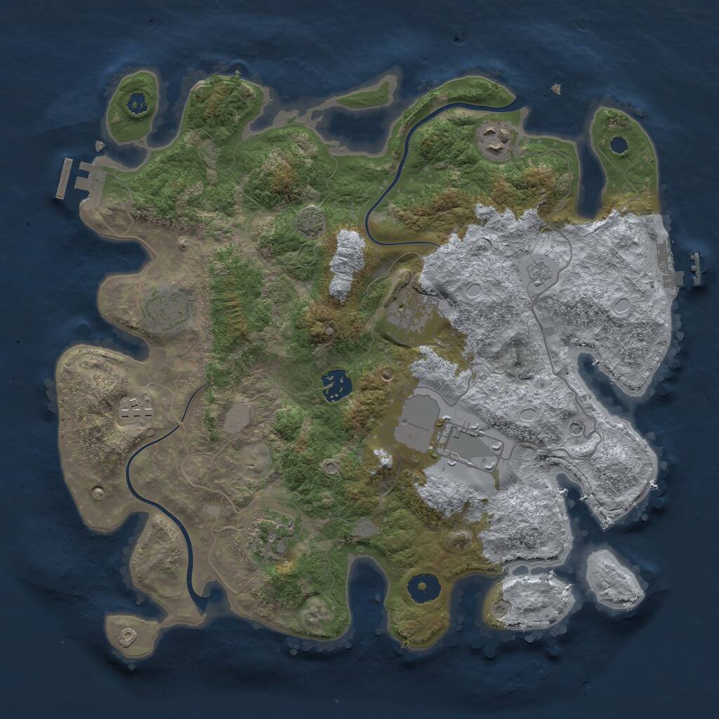 Rust Map: Procedural Map, Size: 3500, Seed: 131428599, 13 Monuments