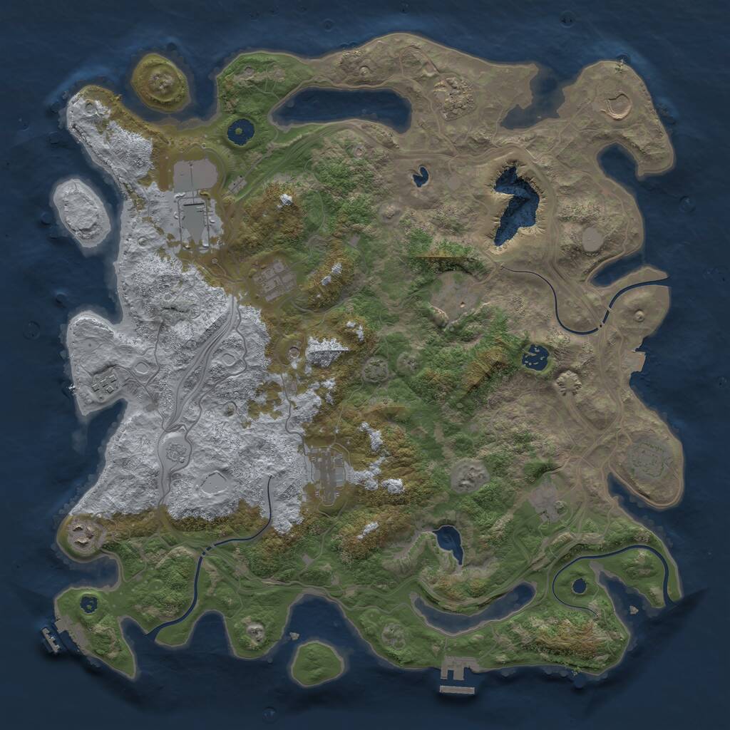 Rust Map: Procedural Map, Size: 4250, Seed: 272638963, 17 Monuments