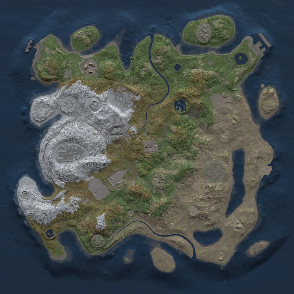 Rust Map: Procedural Map, Size: 3500, Seed: 1403502138, 15 Monuments