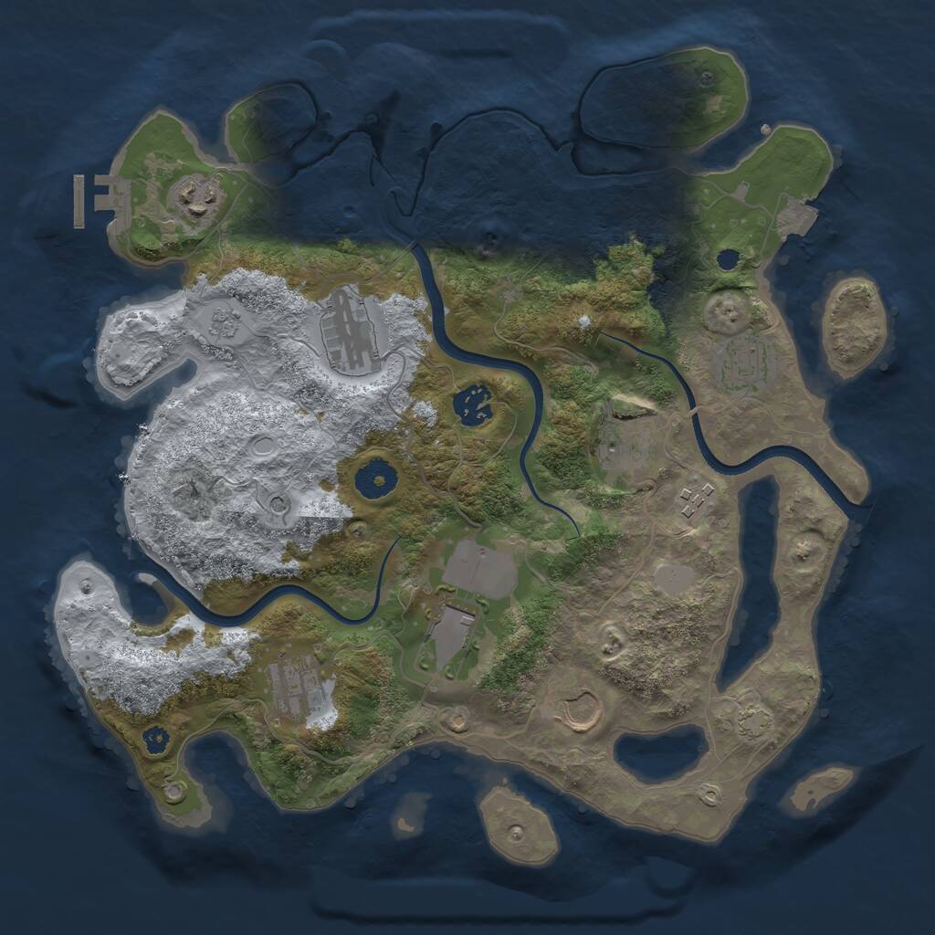 Rust Map: Procedural Map, Size: 3500, Seed: 1403502138, 14 Monuments