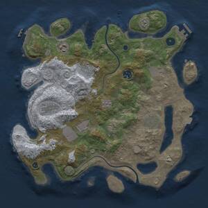 Thumbnail Rust Map: Procedural Map, Size: 3500, Seed: 1403502138, 15 Monuments