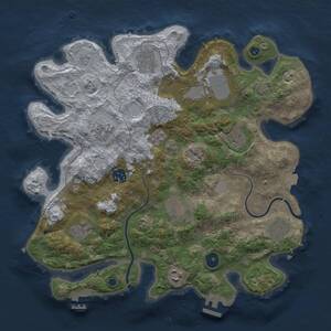 Thumbnail Rust Map: Procedural Map, Size: 3500, Seed: 1253397915, 16 Monuments