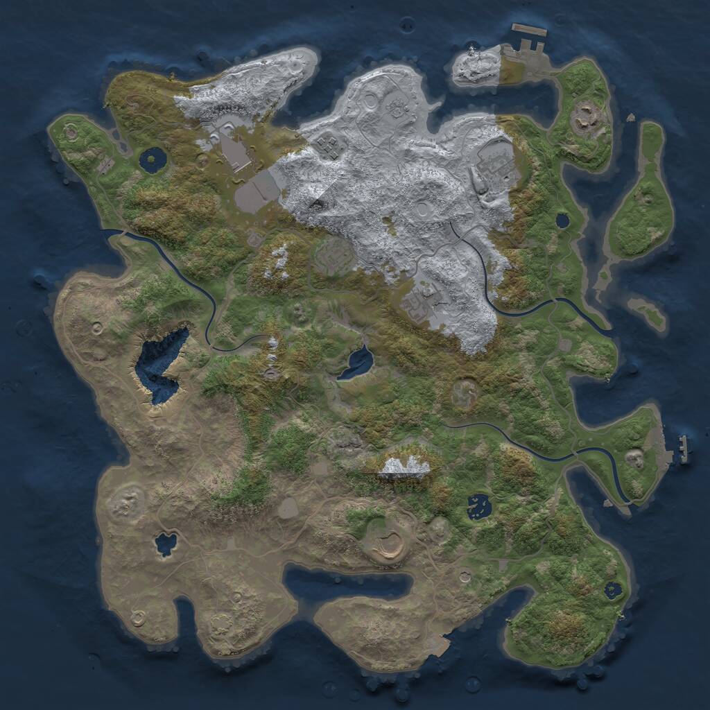 Rust Map: Procedural Map, Size: 4100, Seed: 50090000, 14 Monuments