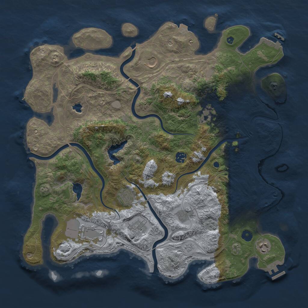 Rust Map: Procedural Map, Size: 4250, Seed: 860325858, 15 Monuments