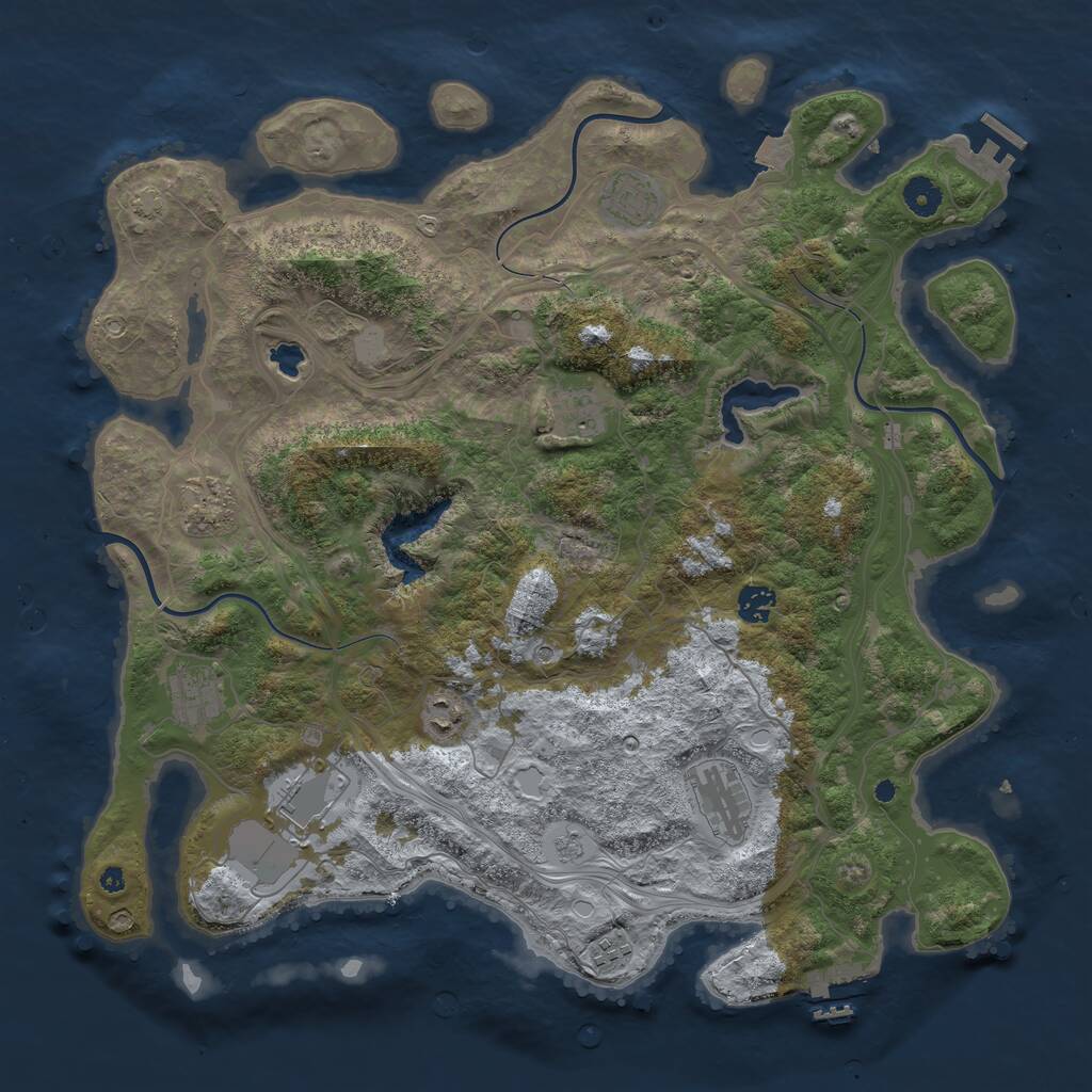 Rust Map: Procedural Map, Size: 4250, Seed: 860325858, 15 Monuments