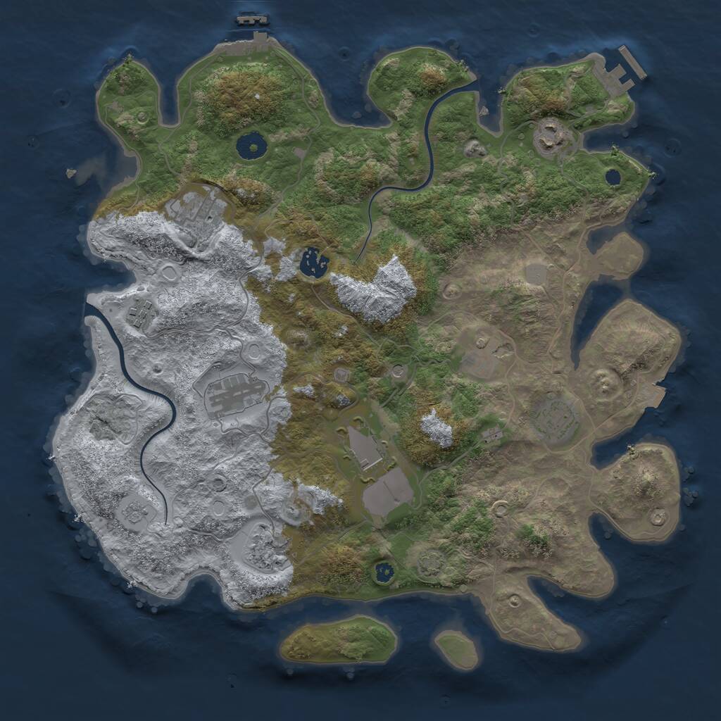 Rust Map: Procedural Map, Size: 3750, Seed: 472119894, 15 Monuments