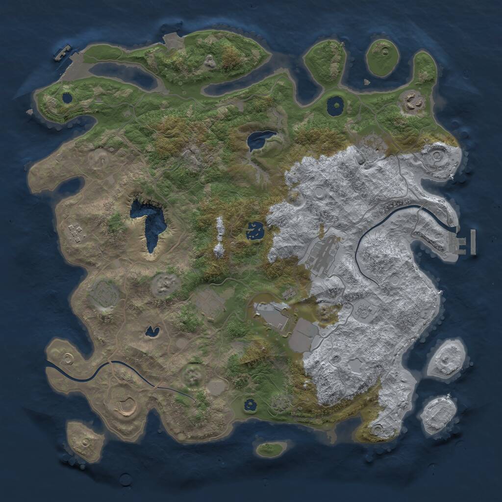 Rust Map: Procedural Map, Size: 4000, Seed: 2072554097, 15 Monuments