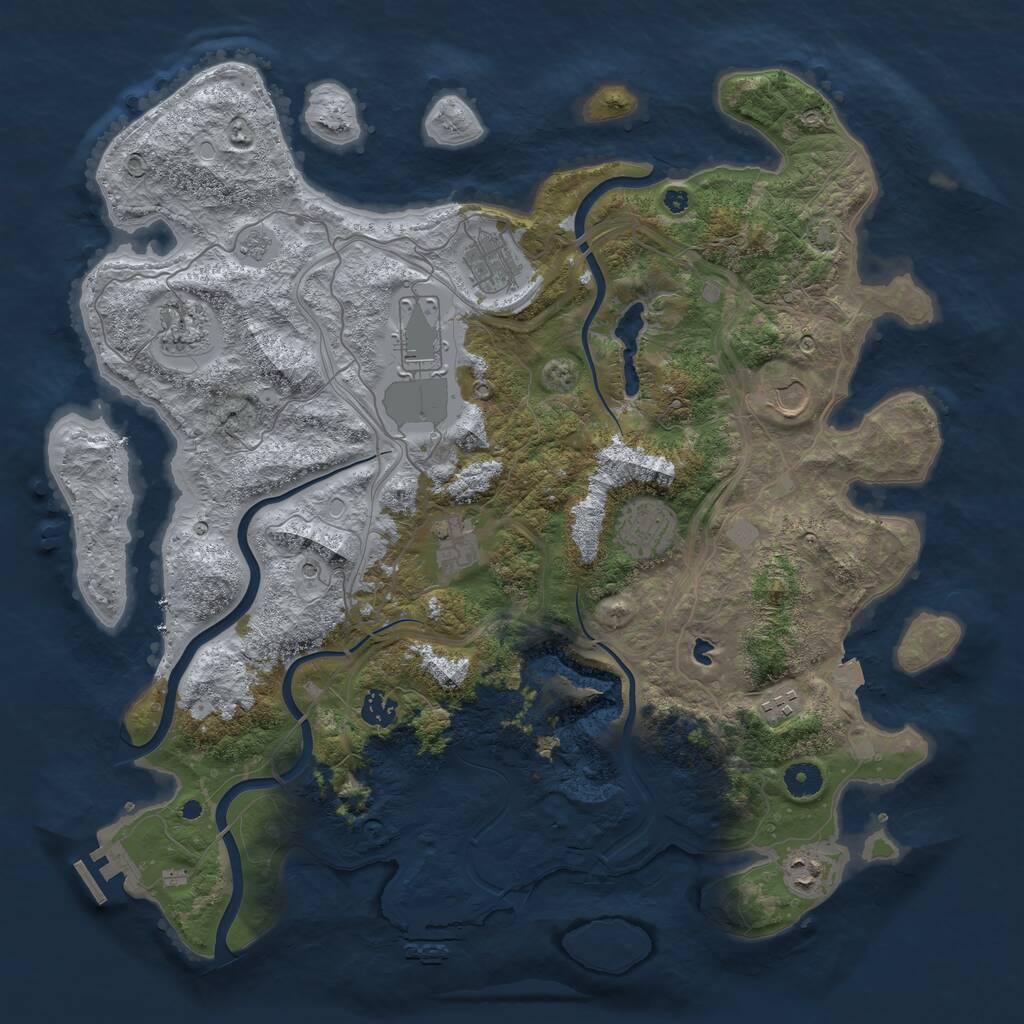 Rust Map: Procedural Map, Size: 4250, Seed: 84646, 15 Monuments