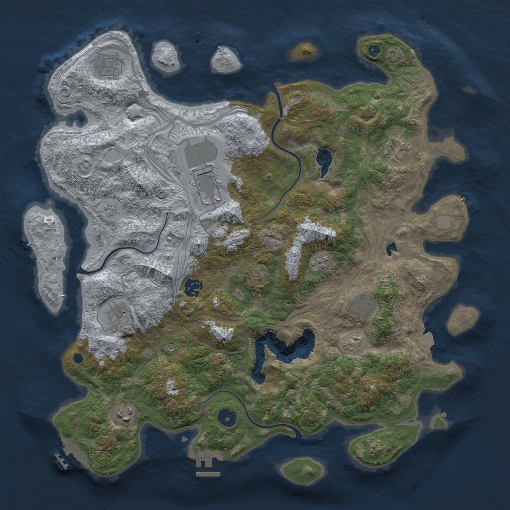 Rust Map: Procedural Map, Size: 4250, Seed: 84646, 14 Monuments