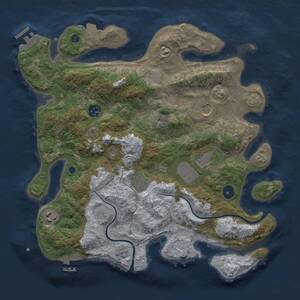 Thumbnail Rust Map: Procedural Map, Size: 3600, Seed: 1004849844, 12 Monuments
