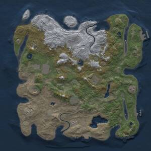 Thumbnail Rust Map: Procedural Map, Size: 4000, Seed: 1585278477, 15 Monuments