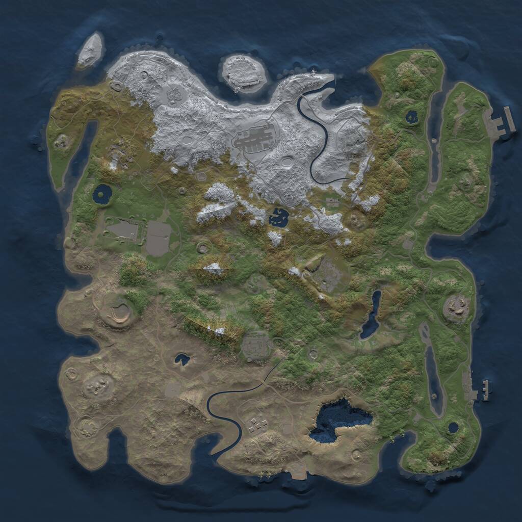 Rust Map: Procedural Map, Size: 4000, Seed: 1585278477, 15 Monuments
