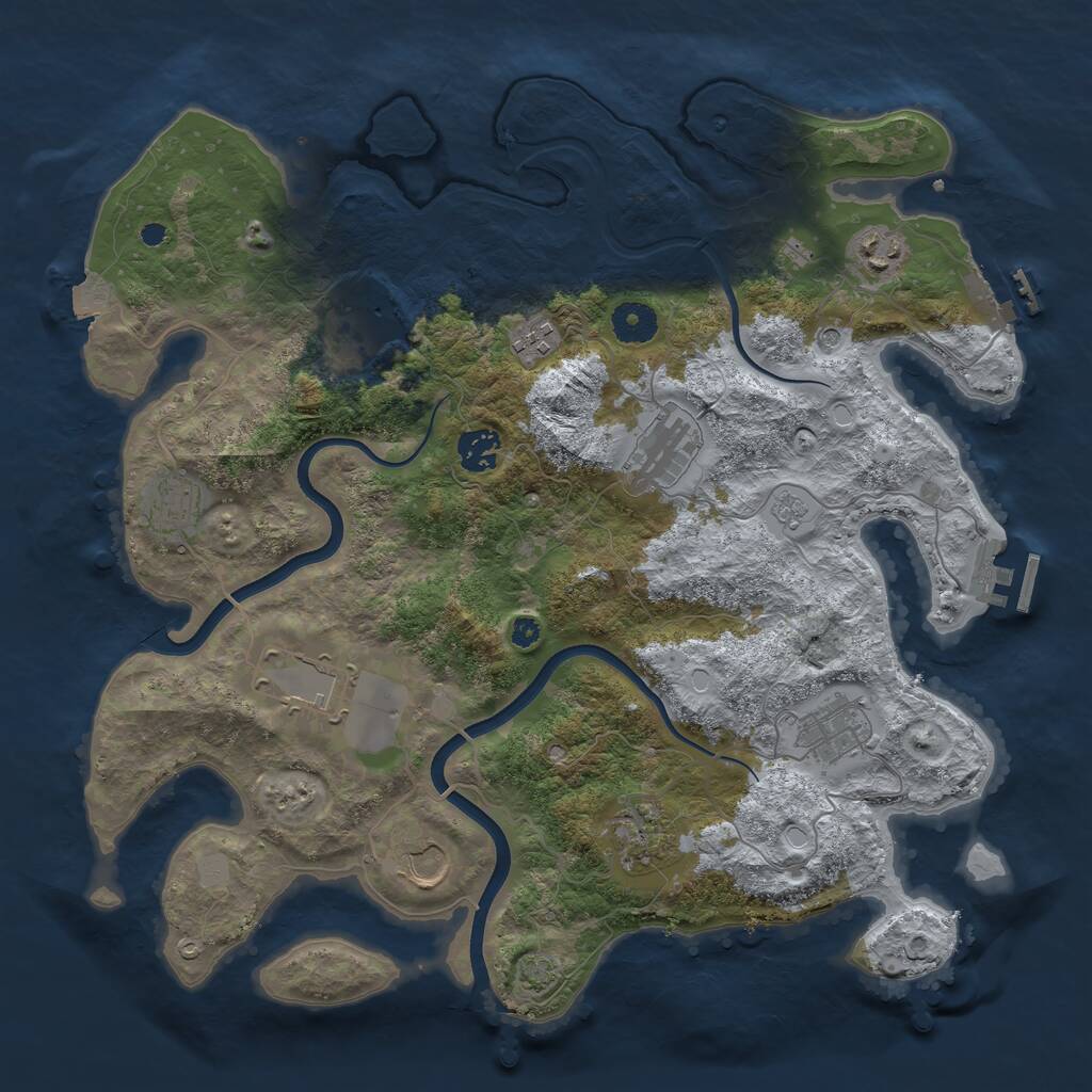 Rust Map: Procedural Map, Size: 3750, Seed: 1772, 16 Monuments