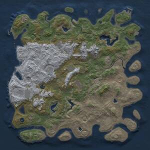 Thumbnail Rust Map: Procedural Map, Size: 5000, Seed: 8457657, 17 Monuments