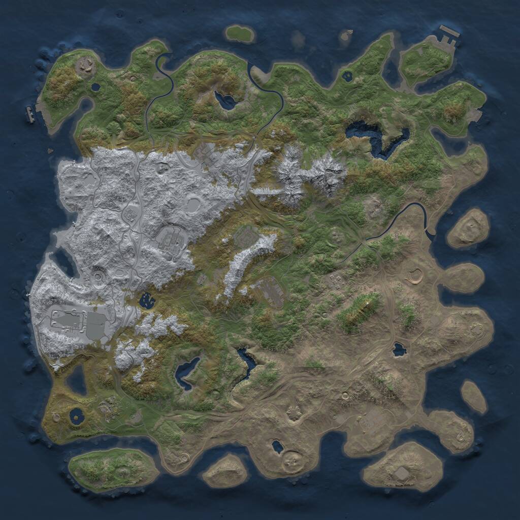 Rust Map: Procedural Map, Size: 5000, Seed: 8457657, 17 Monuments