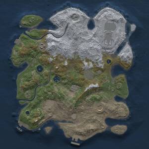 Thumbnail Rust Map: Procedural Map, Size: 3500, Seed: 233109756, 13 Monuments