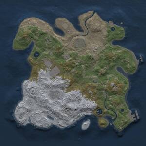 Thumbnail Rust Map: Procedural Map, Size: 3500, Seed: 1936371633, 12 Monuments