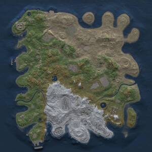 Thumbnail Rust Map: Procedural Map, Size: 3900, Seed: 702291425, 16 Monuments